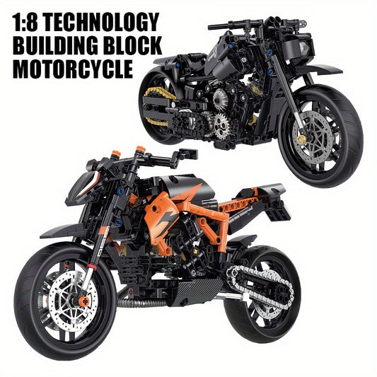 Educational Assembly DIY Technology Building Bricks Motorcycle Model
