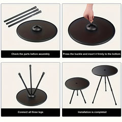 Portable Lightweight Camping Table Adjustable Height Aluminum 3 Legs Table