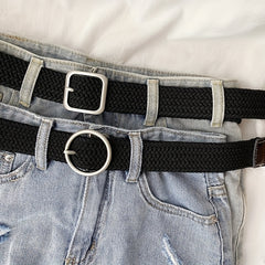 Canvas Elastic Belt Casual Woven Belt Men 4 Colors 2 Sizes
