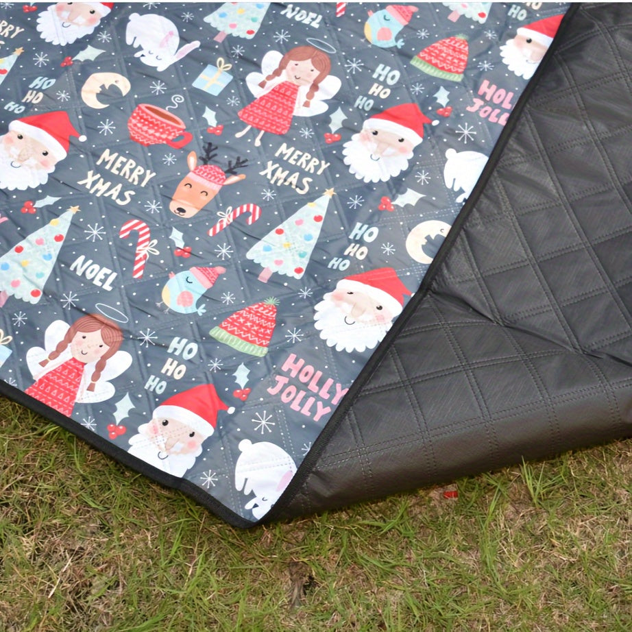 Large Christmas Style Picnic Blanket Waterproof Foldable Mat