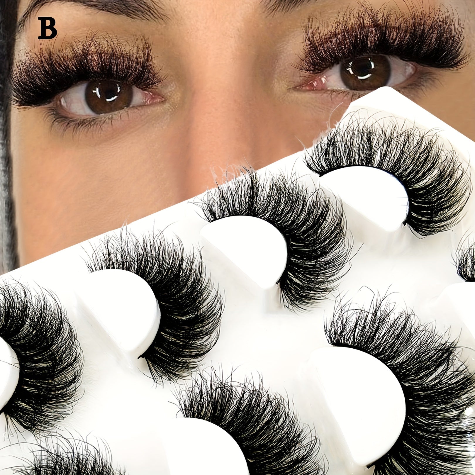 4 Pairs Fluffy False Eyelashes Curling Cat Eye Sexy Messy Lashes