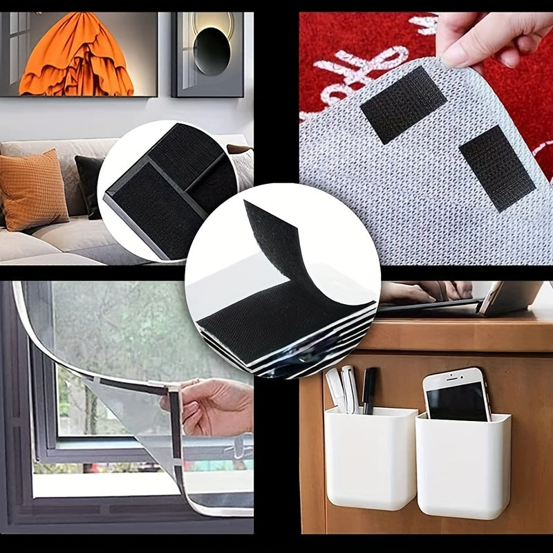 2 Rolls Heavy Duty Adhesive Strips Fastening Hook Tape Nylon Fabric