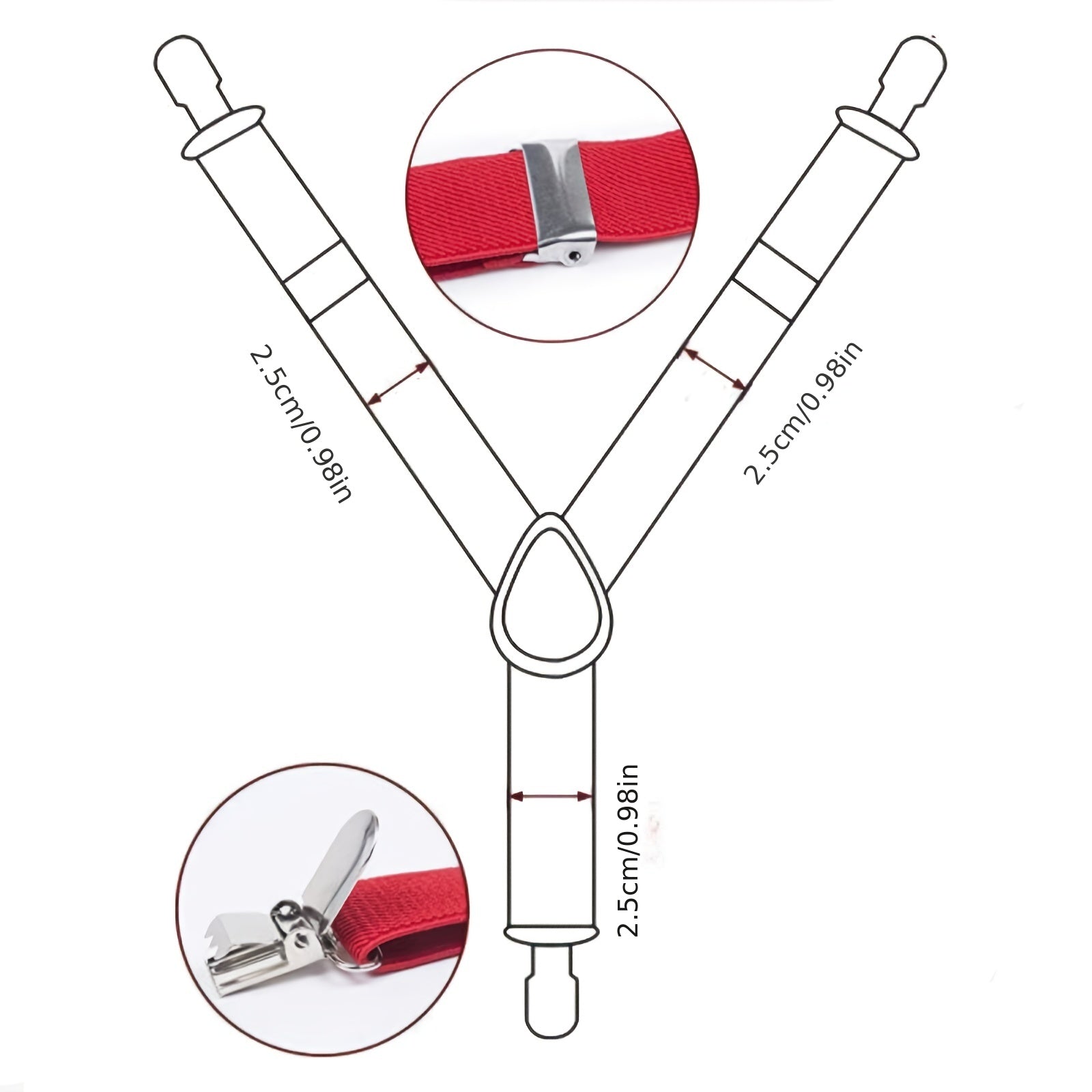 Kids Adjustable Suspenders Y Back With Metal Clips
