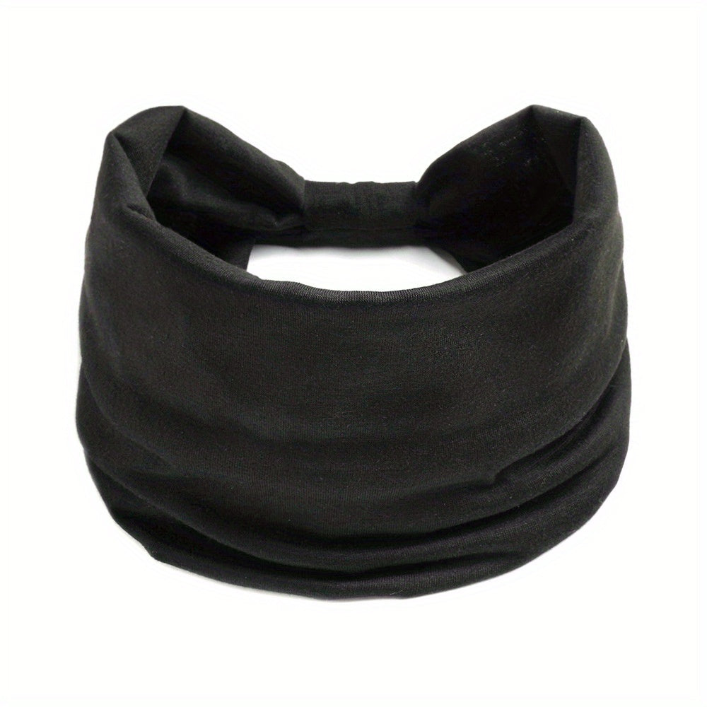 Solid Elastic Sports Hairband Wide Yoga Headband for Women