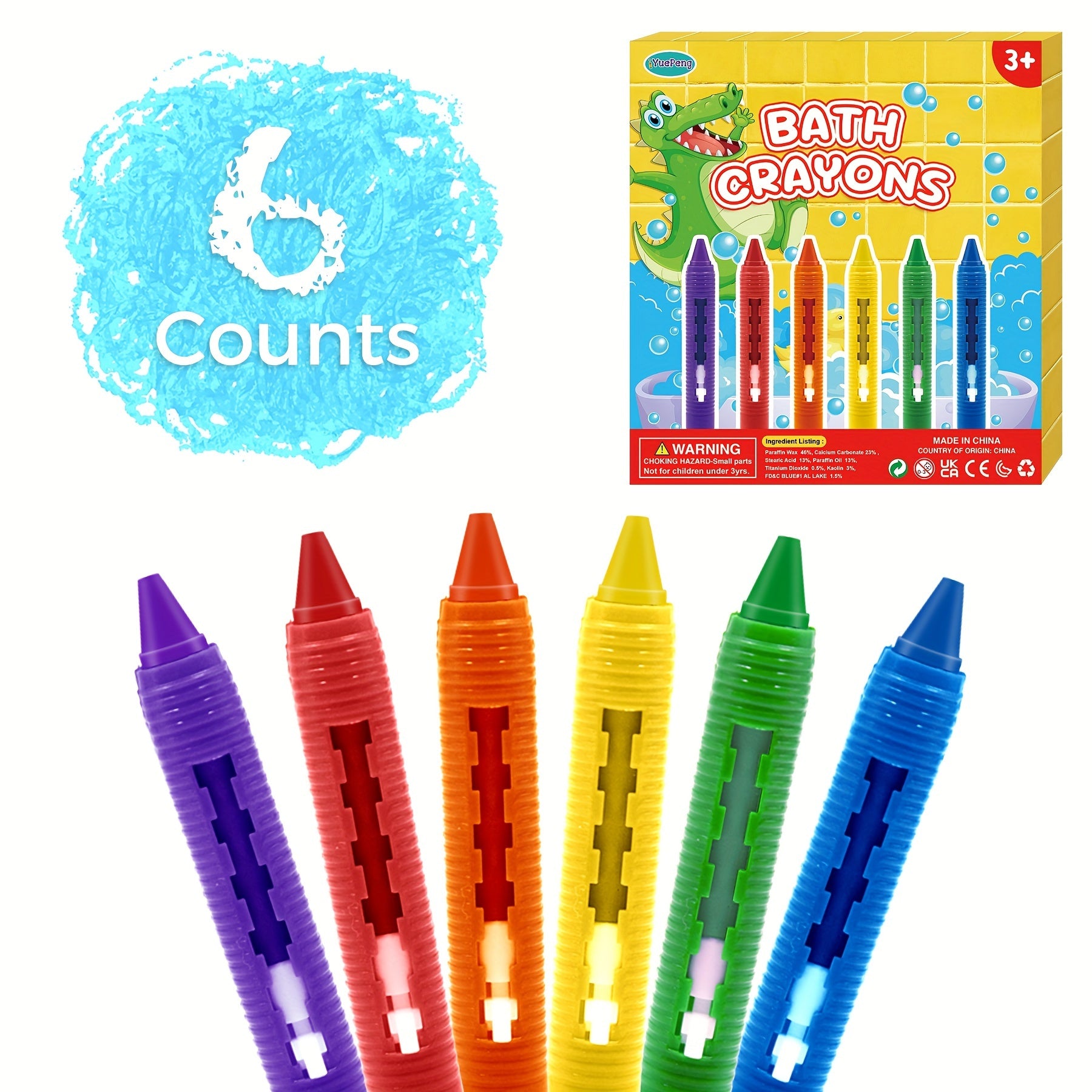 Washable Bathtub Crayons Set, Colorful Bath Markers, Shower Crayons
