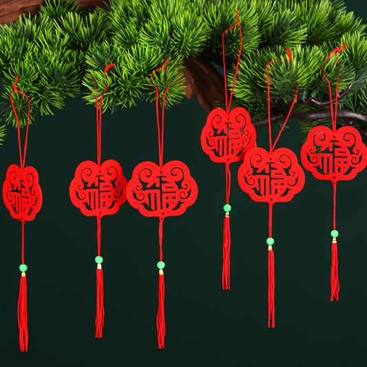 6pcs Flocking Cloth Potted Plant Hanging Decoration