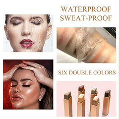 Waterproof Dual Shadow Eye Makeup Stick Glitter Matte Palette Pen