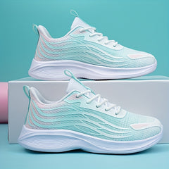 Women's Breathable Mesh Lace-up Sneakers Lightweight Sporty Shoes