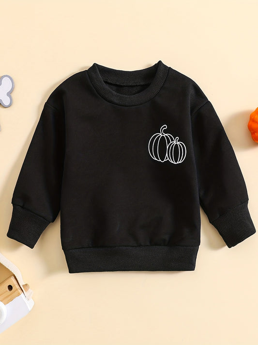 Baby Boys Pumpkin Letter Print Halloween Sweatshirt