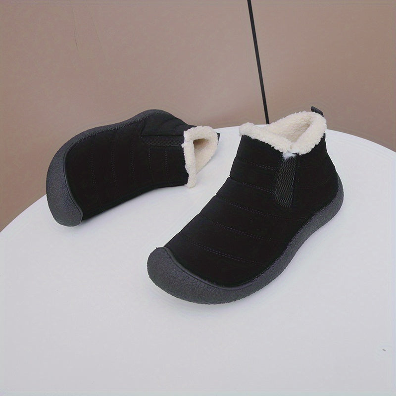 Women's Solid Snow Boots Plush Lined Slip On Winter Non Slip Boots