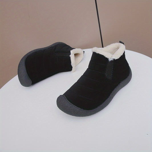 Women's Solid Snow Boots Plush Lined Slip On Winter Non Slip Boots
