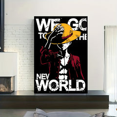 Anime Art Canvas Poster Japanese Straw Hat Boy Canvas Painting