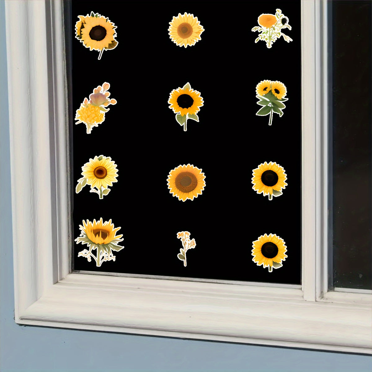 58pcs Sunflower Stickers Laptop Phone Water Cup Decorative Stickers