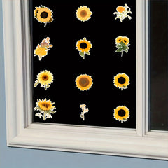 58pcs Sunflower Stickers Laptop Phone Water Cup Decorative Stickers