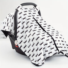 Toddler Girls Car Seat Sunshade with Big Beard Print