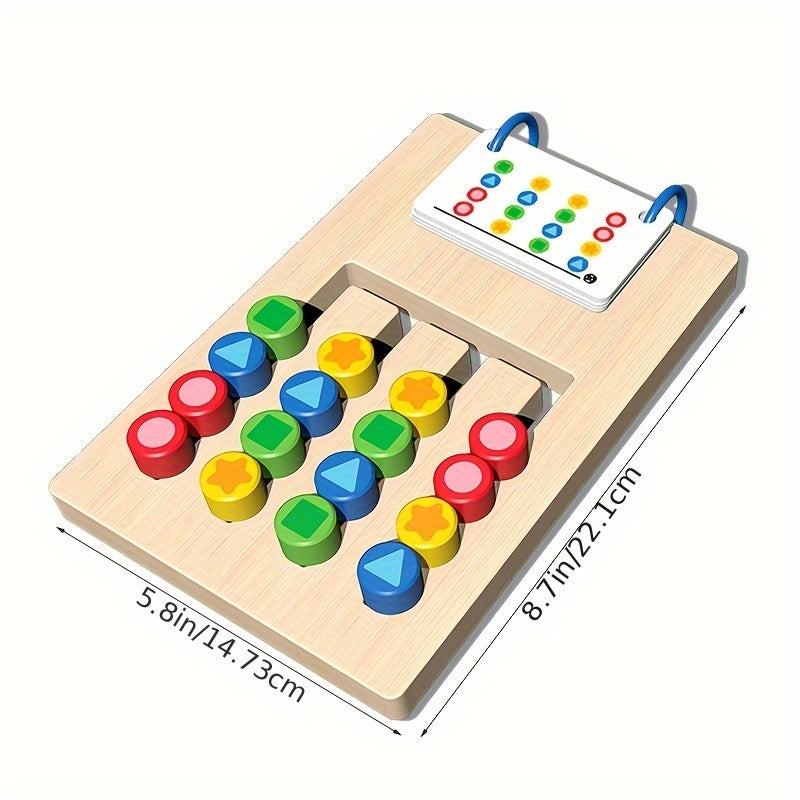 Wooden Shape Matching Game Educational Puzzle Toy 4 Shapes
