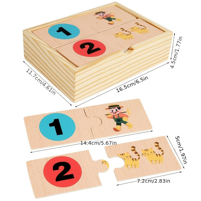 Wooden Animal Counting Puzzle Toy for Kids Educational Game