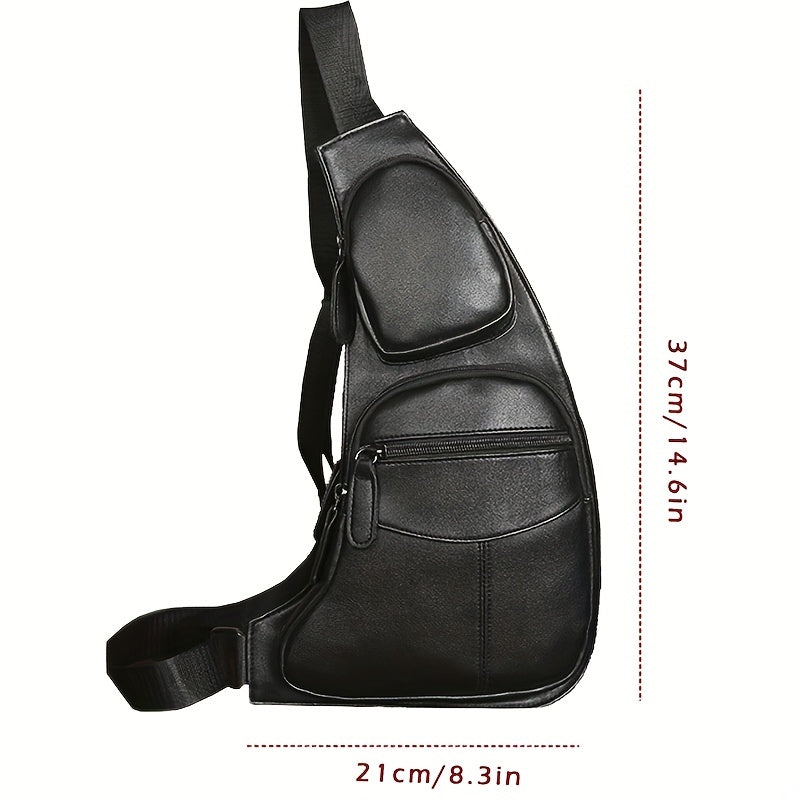 Leather Sling Bag Crossbody Backpack For Men Women Travel Outdoor Sports