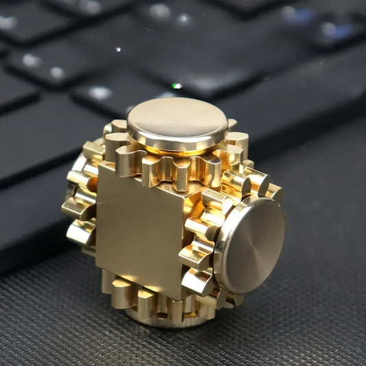 Brass Gear Linkage Puzzle Spinner Desk Toy Halloween & Christmas Gift Idea