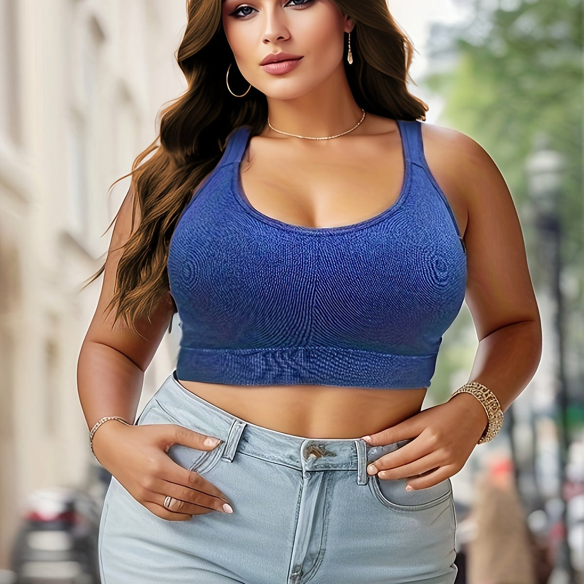 Plus Size Seamless Wireless Fitness Bra