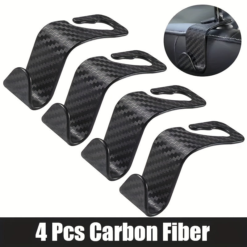 4pcs Car Seat Headrest Hook Storage Hanger Back Seat Organizer