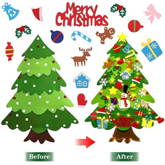 Felt Ornaments DIY Christmas Tree Wall Stickers Door Stickers