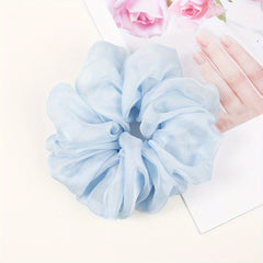 Large Hair Tie Solid Flower Scrunchie Hair Rope
