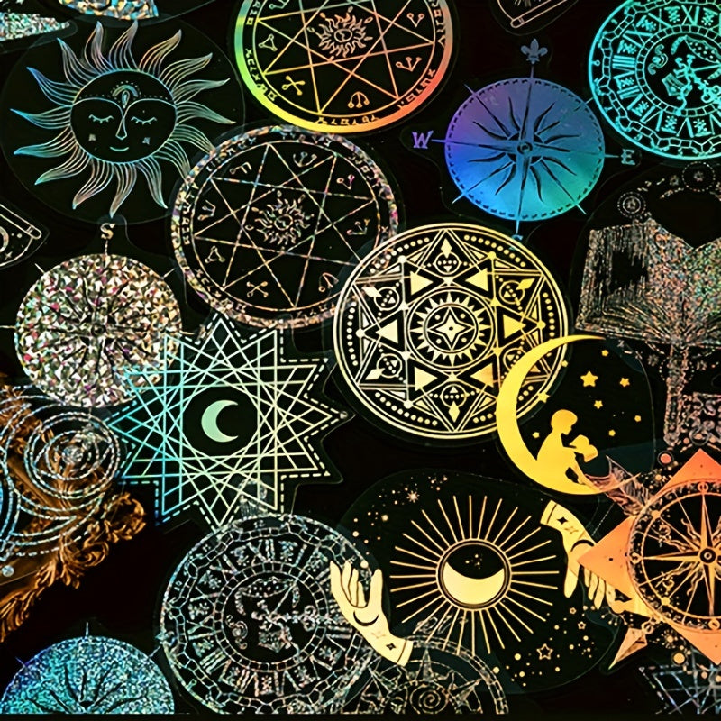 45pcs Glitter Laser Sticker Set for Literature Art Scrapbooking & DIY
