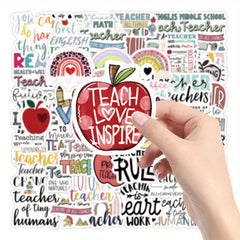 50pcs CACOMVE Teacher's Cartoon Graffiti Stickers Inspirational Decals