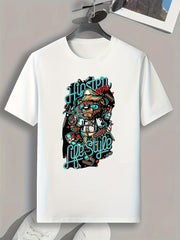 Bear Life Style Print Men's Graphic T shirt Casual Comfy Tees For Summer