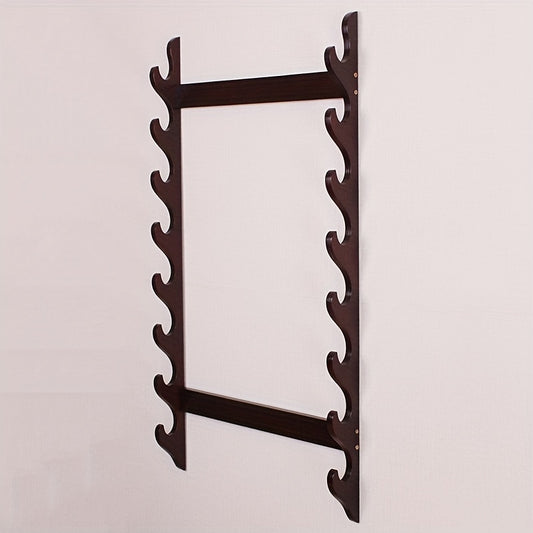 8 Hole Wooden Rod Holder for Organizing Fishing Rods