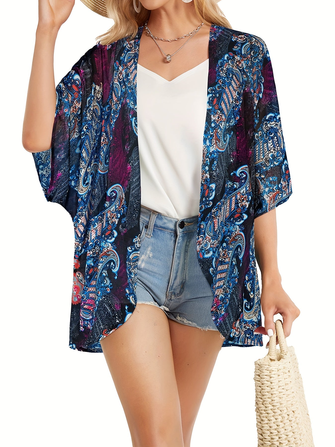  Floral Print Beach Cover Up