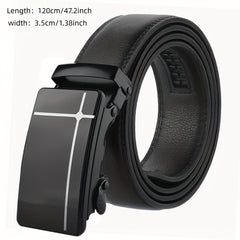 Men's Automatic Buckle Belt PU Leather Business Waist Strap