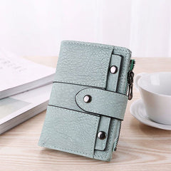 Retro Style Small Wallet Faux Leather Fold Wallet