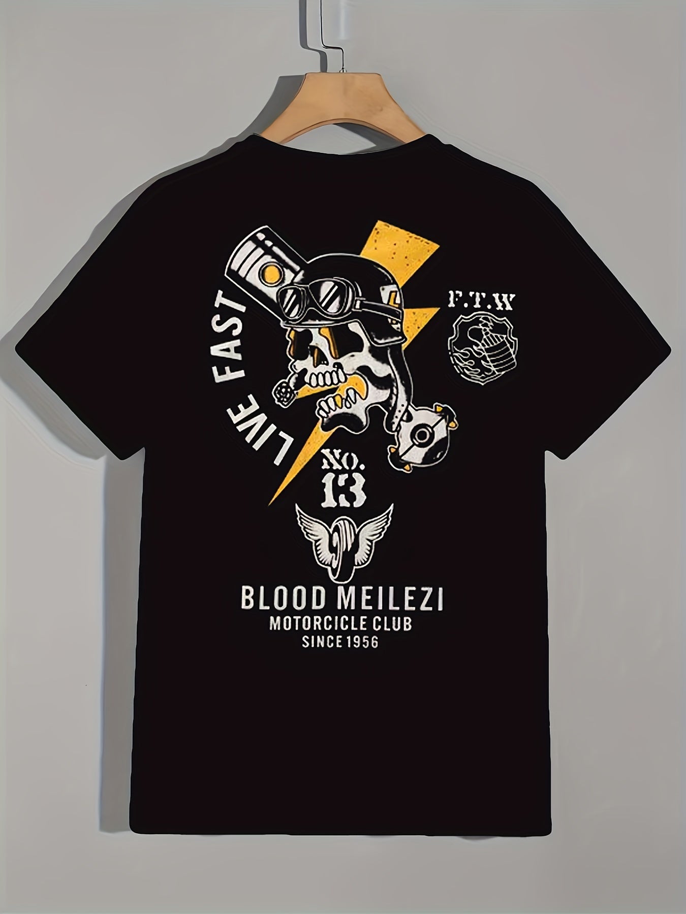 Skull Pattern Print Men's Short Sleeve Comfy T-shirt Graphic Tee