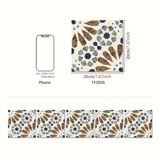 10pcs Boho Floor Sticker Self Adhesive Tile Home Decor Kitchen Bathroom
