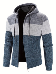Men's Zip Up Fleece Jacket Hooded Sweater Fall Winter
