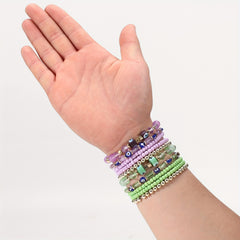 Boho Beaded Bracelet Set Stackable Hand Jewelry Women