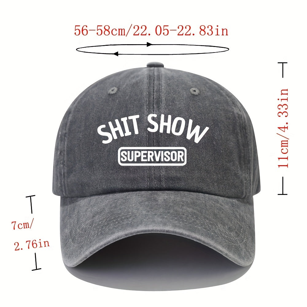 Hip Hop Unisex Baseball Cap Letter Printed Distressed Dad Hat