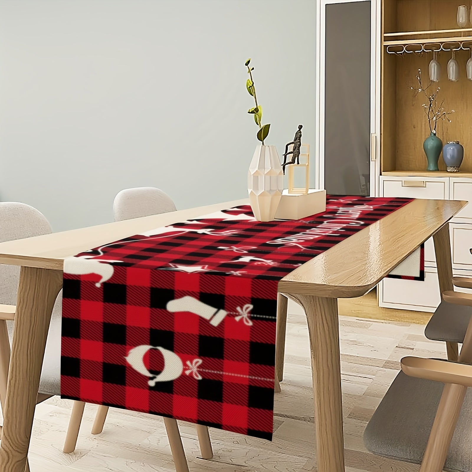Christmas Linen Table Mat Runner for Indoor/Outdoor Decoration