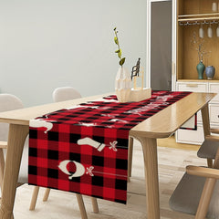 Christmas Linen Table Mat Runner for Indoor/Outdoor Decoration