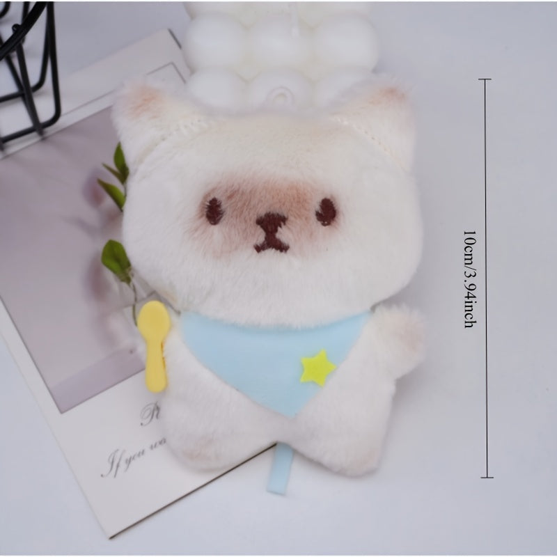 2pcs Mini Plush Kitten Squishy Pendants Soft Fabric Stuffed Animal Dolls