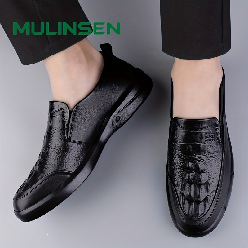 Men's Soft Thick Sole PU Leather Loafer Shoes Comfy Slip On Shoes