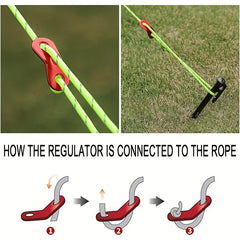 6pcs Reflective Camping Rope with Tensioner for Tarp Camping