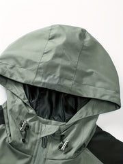 Men's Zip Up Hooded Windbreaker Jacket