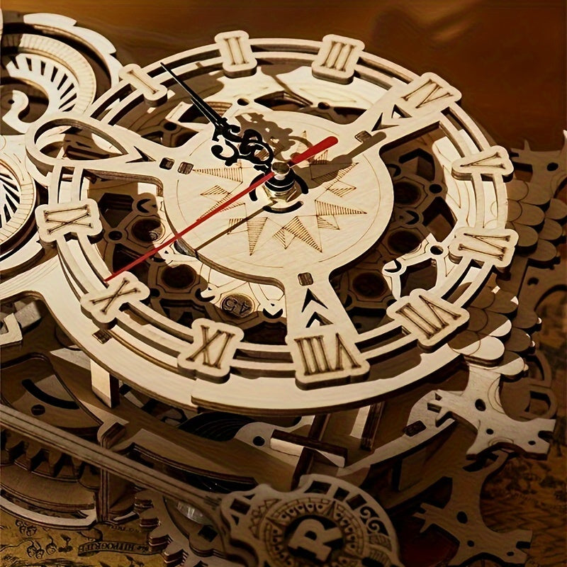Owl Clock Mechanical Gears 3D Wooden Puzzle LK503