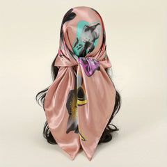Dotted Bandana Satin Shawl Silk Square Scarf Head Wrap