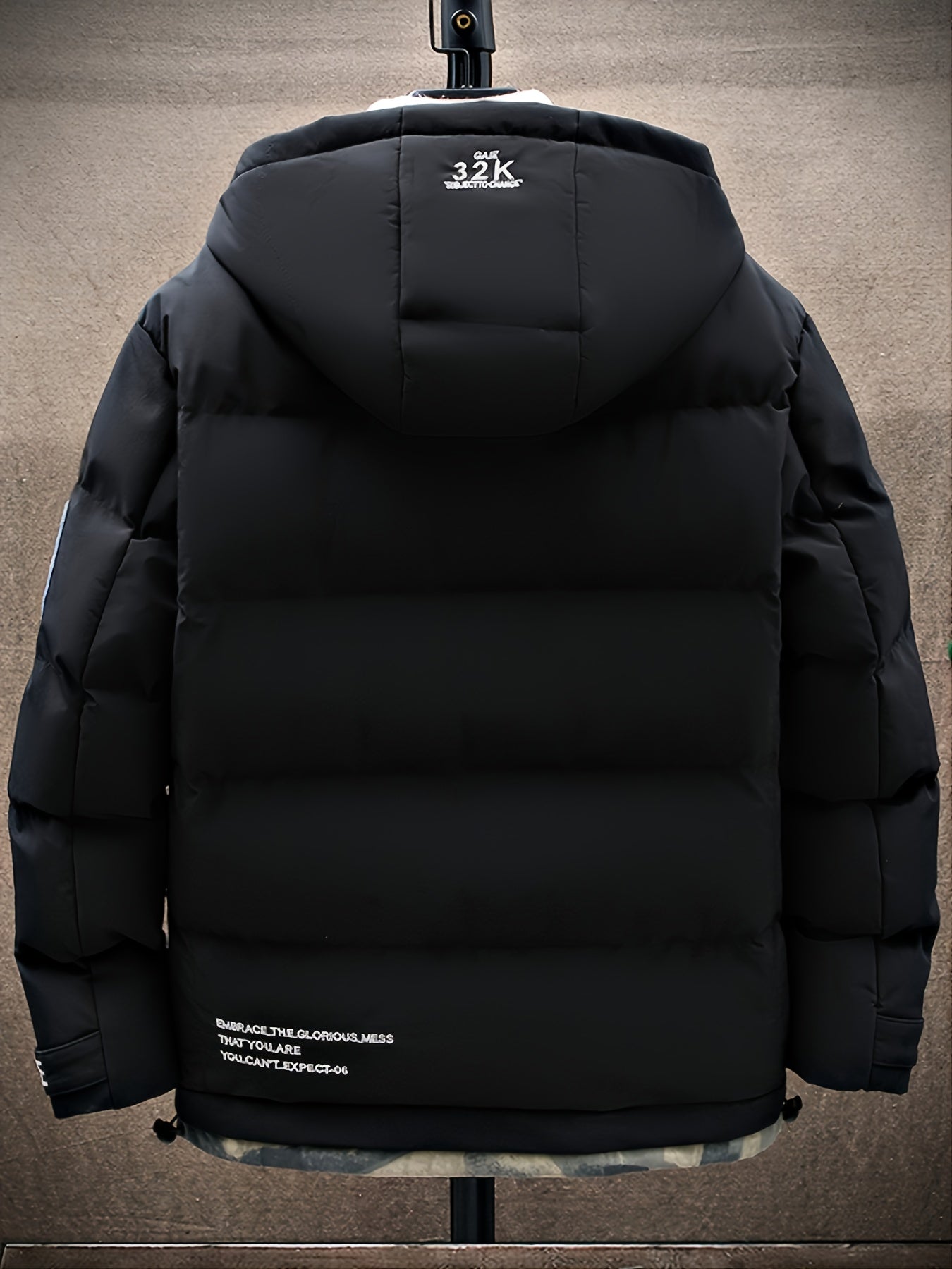 Men's Casual Fleece Hooded Jacket Camo Lining Winter Outwear