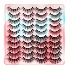 20 Pairs Chemical Fiber False Eyelashes Natural Wild Style Curli