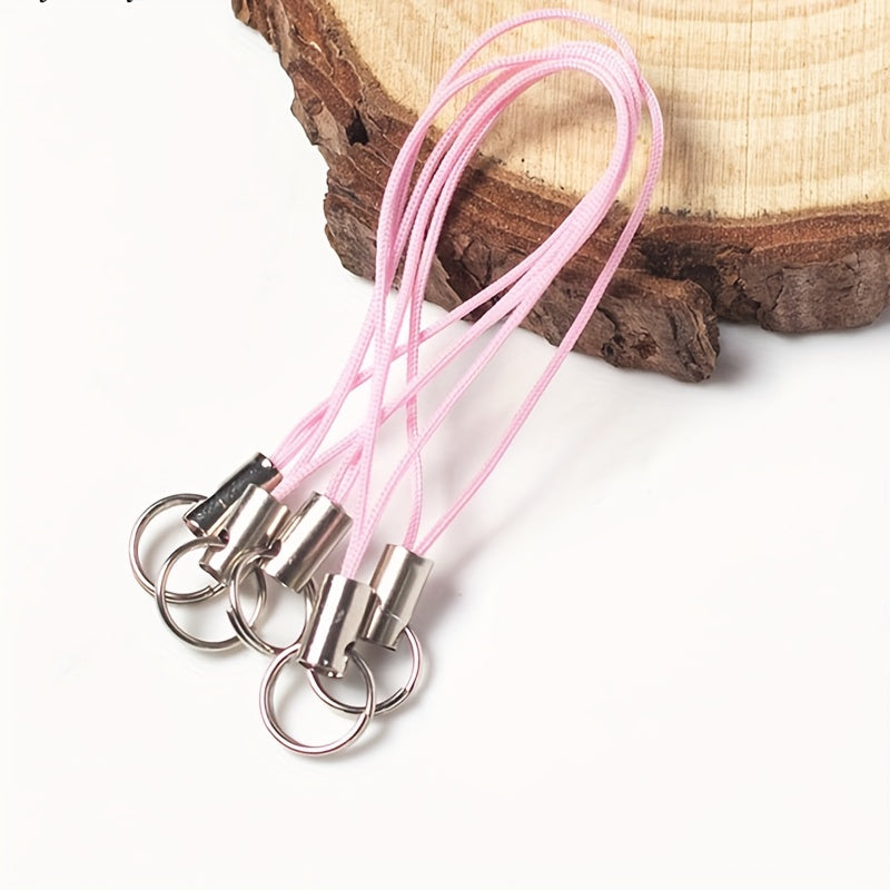 100pcs Phone Chain Shape Keychain Bulk Nylon Wire Rope Key Rope DIY Accessories